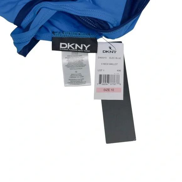 DKNY Blue One-Piece Swimsuit Size‎ 10 NWT - Picture 4 of 4